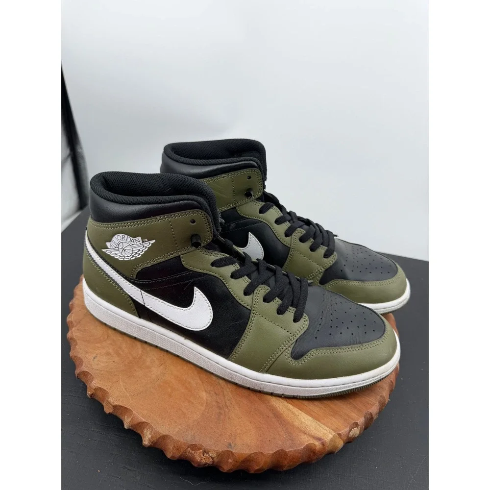 Jordan 1 Mid Sneaker Mens 11.5 Olive Black DQ8426-092‎ High Top Basketball Shoes